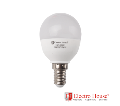 Зображення 2 Світлодіодна LED лампочка ElectroHouse EH-LMP-1261 P45 5W 4100K E14