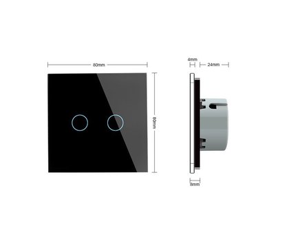 Изображение 2 Сенсорный выключатель Livolo Silent VL-C702Q-12 Black glass черное