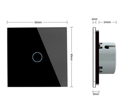 Изображение 2 Сенсорный выключатель Livolo Silent VL-C701Q-12 Black glass черное
