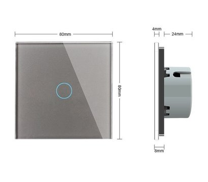 Изображение 2 Сенсорный выключатель Livolo VL-C701SPRO-15 Grey glass серое