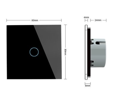 Изображение 2 Сенсорный выключатель Livolo VL-C701PRO-12 Black glass черное