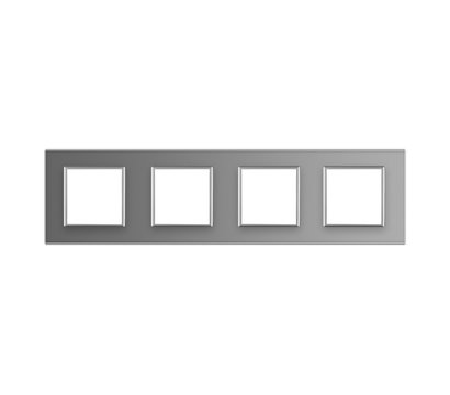 Изображение 2 Рамка для розетки Livolo VL-C7-SR/SR/SR/SR-15 Grey glass четверная