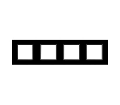 Изображение 2 Рамка для розетки Livolo VL-C7-SR/SR/SR/SR-12 Black glass