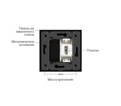 Изображение 2 Розетка Livolo VL-C791HD-12 HDMI Black glass  типа