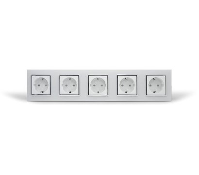 Зображення 2 Розетка Livolo VL-C7C5EU-11C White+Chrome glass 4-портова