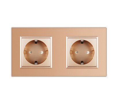 Изображение 2 Розетка Livolo VL-C7C2EU-13 16А Gold glass с шторками