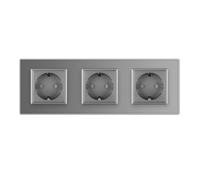 Изображение 2 Розетка Livolo VL-C7C3EU-15 16А Grey glass 3-портовая