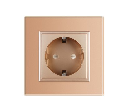Изображение 2 Розетка Livolo VL-C7C1EU-13 Gold glass с заземлением