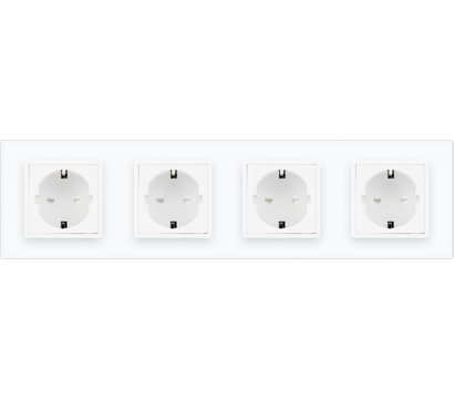 Изображение 2 Розетка Livolo VL-C7C4EU-11 16А White glass с заземлением