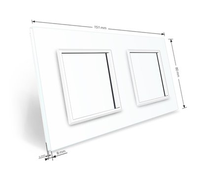 Изображение 3 Рамка для розетки Livolo VL-C7-SR/SR-11 White glass двойная