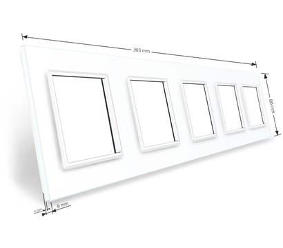 Изображение 3 Рамка для розетки Livolo VL-C7-SR/SR/SR/SR/SR-11 White glass