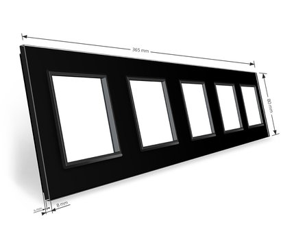 Изображение 3 Рамка для розетки Livolo VL-C7-SR/SR/SR/SR/SR-12 Black glass