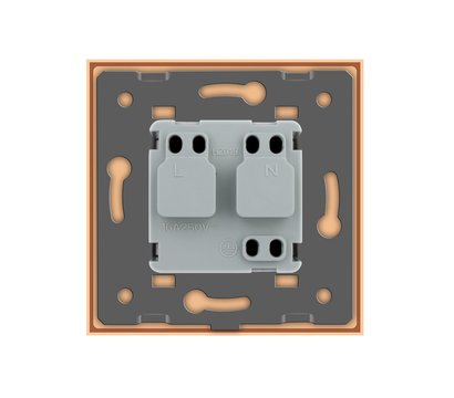Изображение 3 Розетка Livolo VL-C7C1EU-13 Gold glass с заземлением