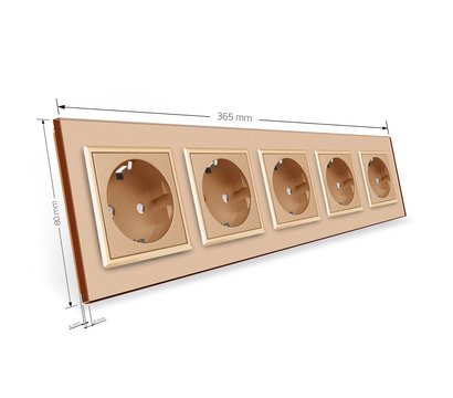 Изображение 4 Розетка Livolo VL-C7C5EU-13 16А Gold glass с заземлением