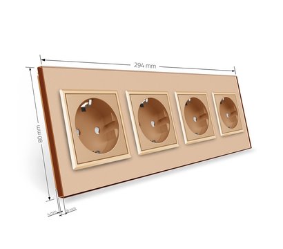 Изображение 4 Розетка Livolo VL-C7C4EU-13 16А Gold glass скрытого типа