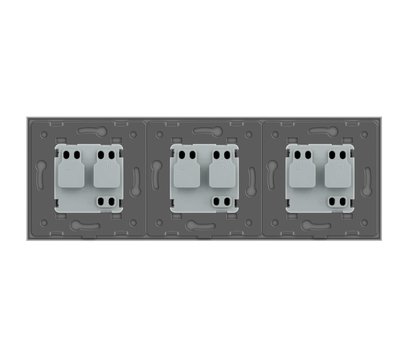 Изображение 4 Розетка Livolo VL-C7C3EU-15 16А Grey glass 3-портовая