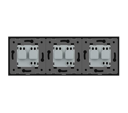 Изображение 4 Розетка Livolo VL-C7C3EU-12 16А Black glass 3-портовая