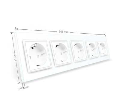 Изображение 5 Розетка Livolo VL-C7C5EU-11 16А White glass 4-портовая