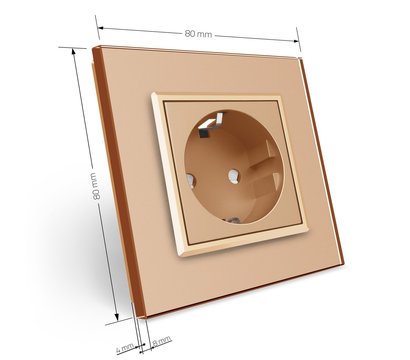 Изображение 5 Розетка Livolo VL-C7C1EU-13 Gold glass с заземлением