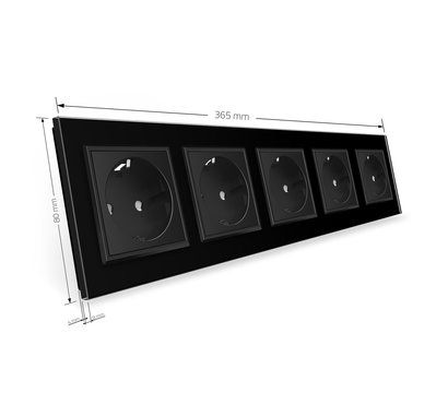 Изображение 6 Розетка Livolo VL-C7C5EU-12 16А Black glass 4-портовая