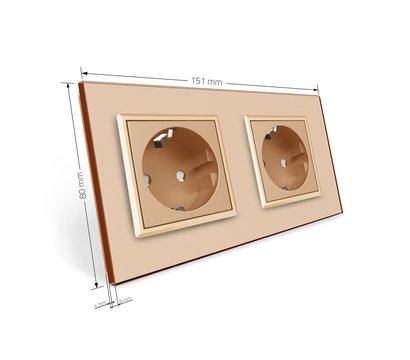 Изображение 6 Розетка Livolo VL-C7C2EU-13 16А Gold glass с шторками