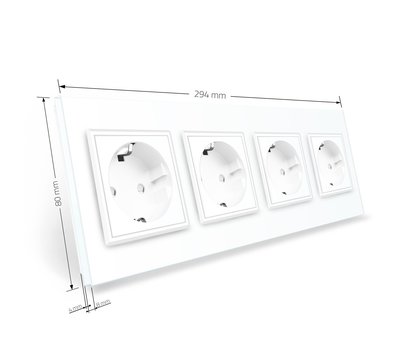 Изображение 6 Розетка Livolo VL-C7C4EU-11 16А White glass с заземлением