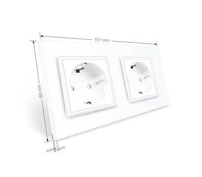 Изображение 7 Розетка Livolo VL-C7C2EU-11 16А White glass с шторками