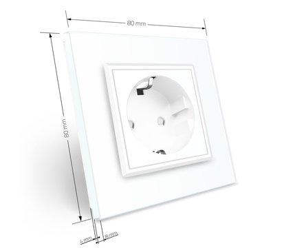 Зображення 9 Розетка Livolo VL-C7C1EU-11 White glass з шторками