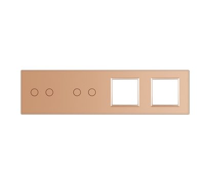 Изображение 2 Лицевая панель+рамка Livolo VL-C7-C2/C2/SR/SR-13 Gold glass