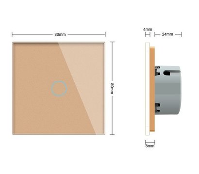 Изображение 2 Сенсорный выключатель Livolo VL-C701IH-13 Gold glass золотое