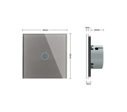 Изображение 2 Сенсорный выключатель Livolo VL-C701IH-15 Grey glass серое