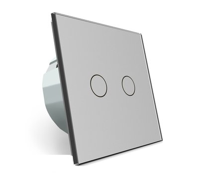 Изображение 2 Сенсорный выключатель Livolo VL-C702H-15 Grey glass черное