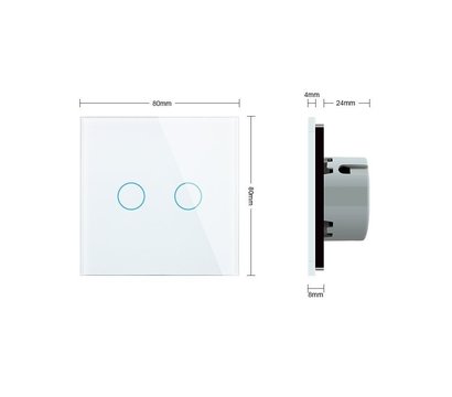 Изображение 2 Сенсорный выключатель Livolo VL-C702IH-11 White glass белое