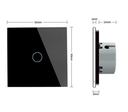 Изображение 2 Сенсорный выключатель Livolo VL-C701IH-12 Black glass черное