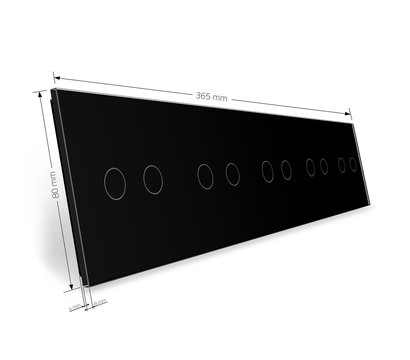 Изображение 3 Лицевая панель Livolo VL-C7-C2/C2/C2/C2/C2-12 Black glass