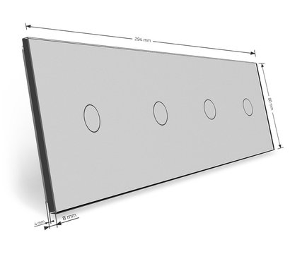 Изображение 3 Лицевая панель Livolo VL-C7-C1/C1/C1/C1-15 Grey glass