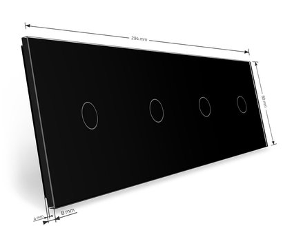 Изображение 3 Лицевая панель Livolo VL-C7-C1/C1/C1/C1-12 Black glass