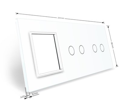 Изображение 3 Лицевая панель+рамка Livolo VL-C7-C2/C2/SR-11 White glass