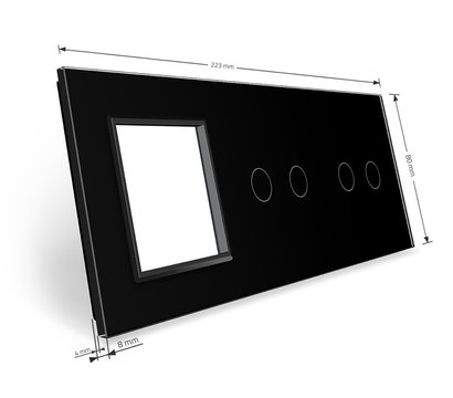 Изображение 3 Лицевая панель+рамка Livolo VL-C7-C2/C2/SR-12 Black glass