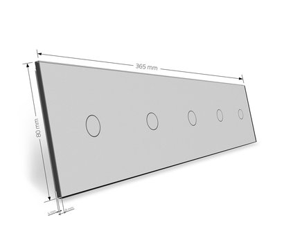 Изображение 3 Лицевая панель Livolo VL-C7-C1/C1/C1/C1/C1-15 Grey glass