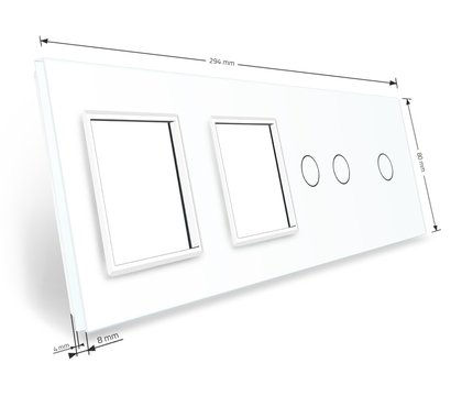 Изображение 3 Лицевая панель Livolo VL-C7-C1/C2/SR/SR-11 White glass