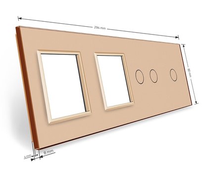 Изображение 3 Лицевая панель Livolo VL-C7-C1/C2/SR/SR-13 Gold glass