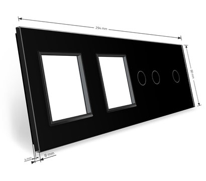 Изображение 3 Лицевая панель Livolo VL-C7-C1/C2/SR/SR-12 Black glass