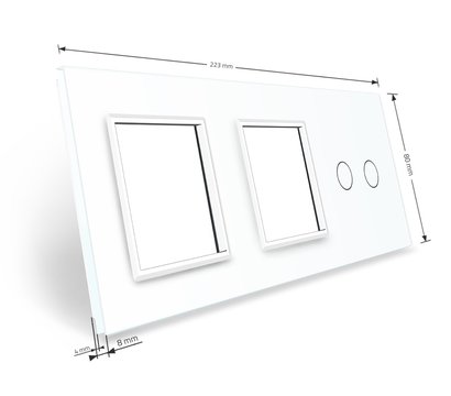Изображение 3 Лицевая панель+рамка Livolo VL-C7-C2/SR/SR-11 White glass
