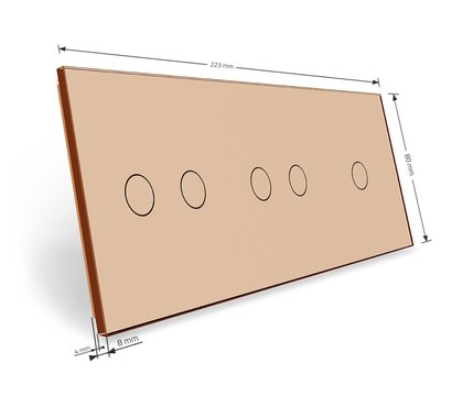 Изображение 3 Лицевая панель Livolo VL-C7-C1/C2/C2-13 Gold glass