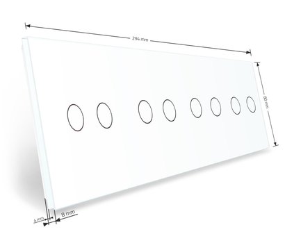 Изображение 3 Лицевая панель Livolo VL-C7-C2/C2/C2/C2-11 White glass