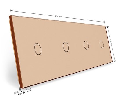 Изображение 3 Лицевая панель Livolo VL-C7-C1/C1/C1/C1-13 Gold glass
