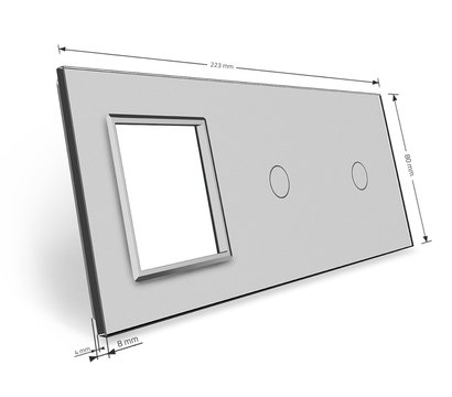 Изображение 3 Лицевая панель Livolo VL-C7-C1/C1/SR-15 Grey glass
