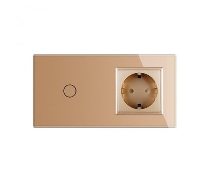 Изображение 2 Сенсорный выключатель Livolo VL-C701/C7C1EU-13 Gold glass золотое