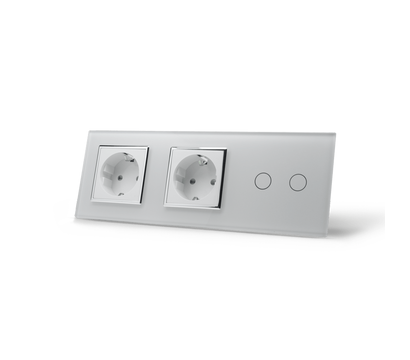 Изображение 2 Сенсорный выключатель Livolo VL-C702/C7C2EU-11C White+Chrome glass белое